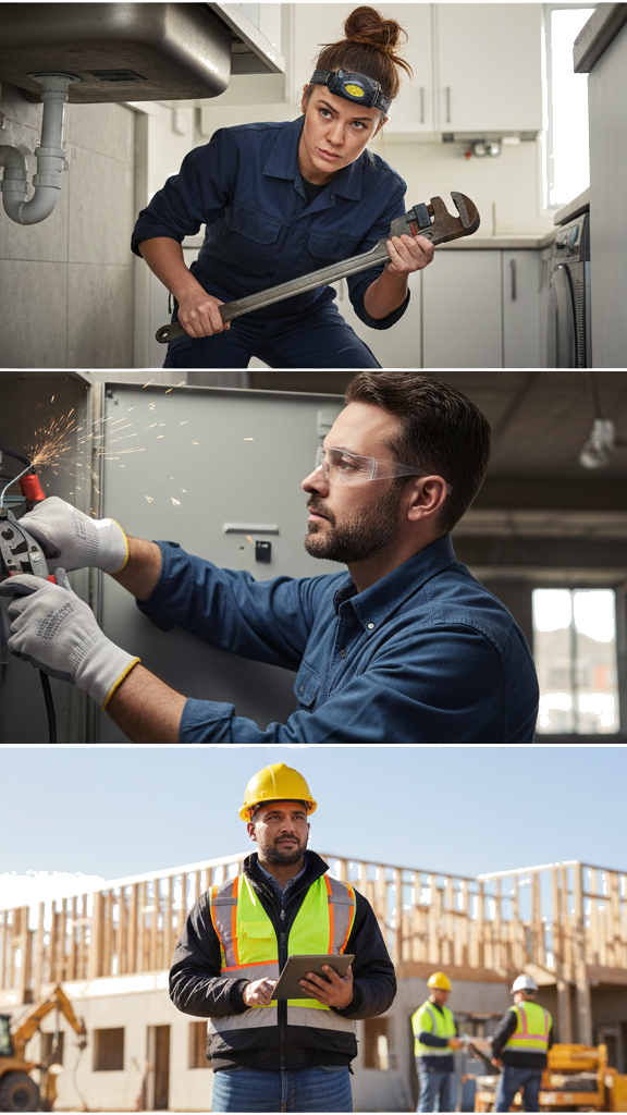 Skilled tradesperson at work